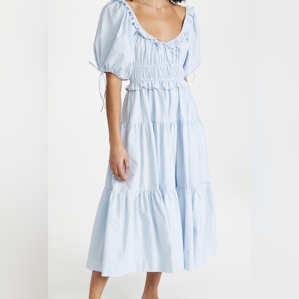 En Saison Poplin Tiered Midi Dress
